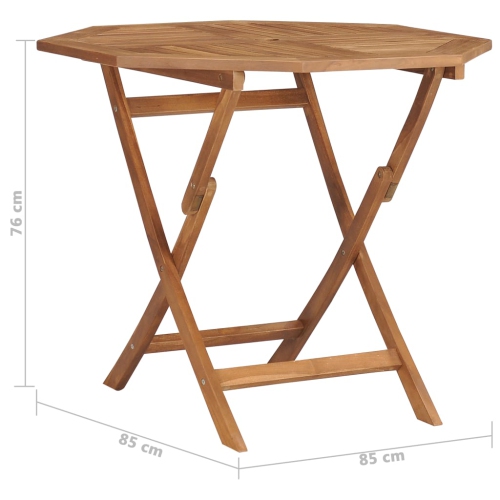 vidaXL Folding Patio Table 33.5"x33.5"x29.9" Solid Teak Wood