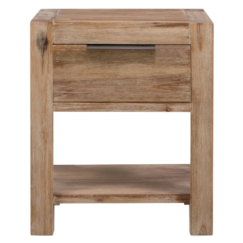 vidaXL Nightstand with Drawer 15.7"x11.8"x18.9" Solid Acacia Wood