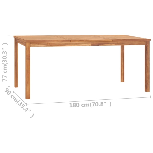 vidaXL Patio Dining Table 70.9"x35.4"x30.3" Solid Teak Wood