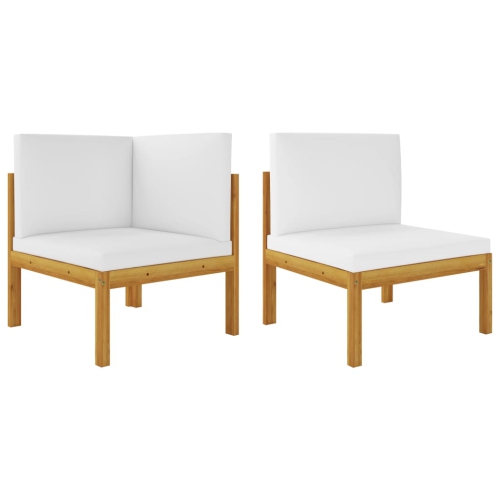 VIDAXL  2 Piece Patio Lounge Set With Cushions Solid Acacia Wood