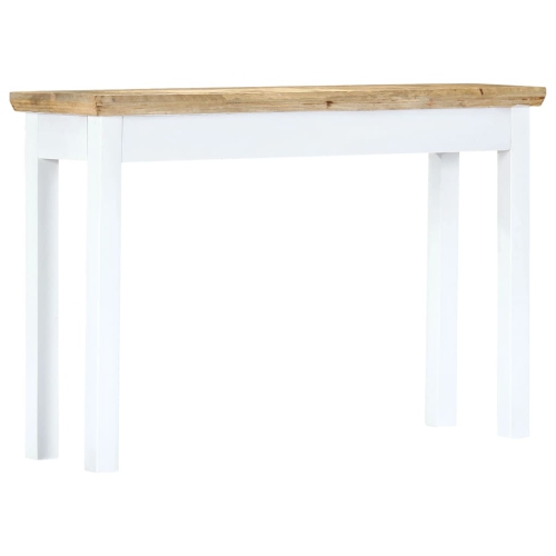 vidaXL Console Table White and Brown 43.3"x13.7"x29.5" Solid Mango Wood