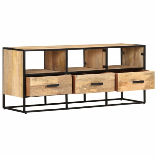 vidaXL TV Cabinet 43.3"x11.8"x17.7" Rough Mango Wood