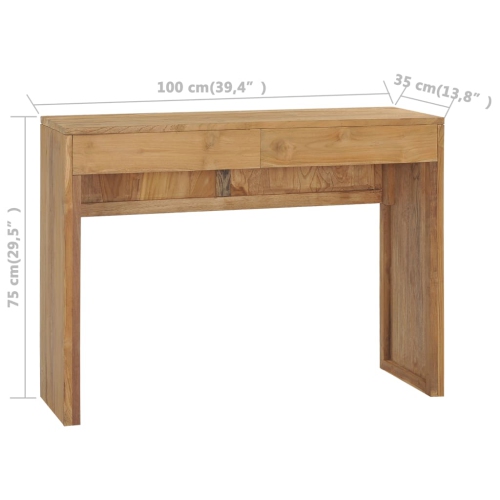 vidaXL Console Table 39.4"x13.8"x29.5" Solid Teak Wood