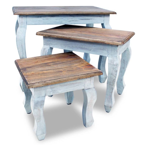 vidaXL Nesting Table Set 3 Pieces Solid Reclaimed Wood