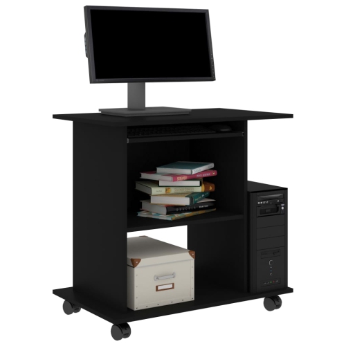 vidaXL Computer Desk Black 31.5"x19.7"x29.5" Chipboard