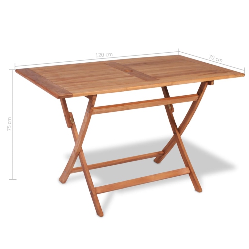 vidaXL Folding Patio Table 47.2"x27.6"x29.5" Solid Teak Wood