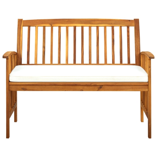 vidaXL Patio Bench with Cushion 46.9" Solid Acacia Wood