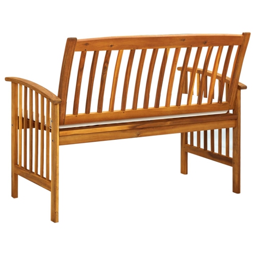 vidaXL Patio Bench with Cushion 46.9" Solid Acacia Wood