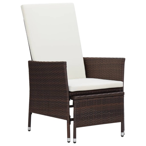 vidaXL 2 Piece Patio Lounge Set with Cushions Poly Rattan Brown