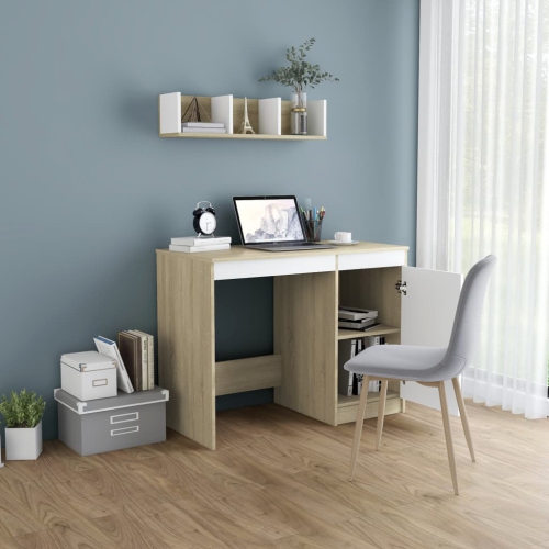 Bureau gris vidaXL de 39.4 x 19,7 x 29,9 po en carton gris