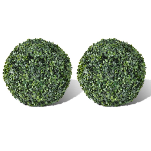 VIDAXL  Boxwood Ball Artificial Leaf Topiary Ball 10.6" 2 PCs