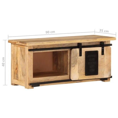 vidaXL TV Cabinet 35.4"x13.8"x15.7" Solid Mango Wood