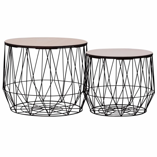 vidaXL Coffee Table 2 pcs Black