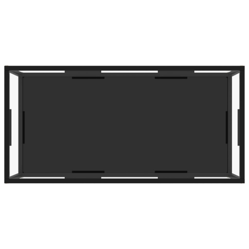 vidaXL Coffee Table Transparent and Black 39.4"x19.7"x13.8" Tempered Glass