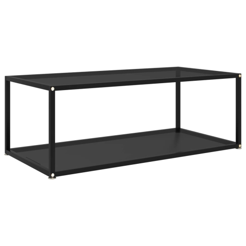 VIDAXL  Coffee Table Black 39.4"x19.7"x13.8" Tempered Glass