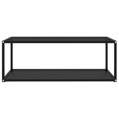 vidaXL Coffee Table Black 39.4"x19.7"x13.8" Tempered Glass