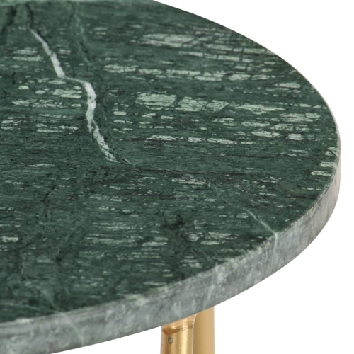 vidaXL Coffee Table Green 15.7"x15.7"x15.7" Real Stone with Marble Texture