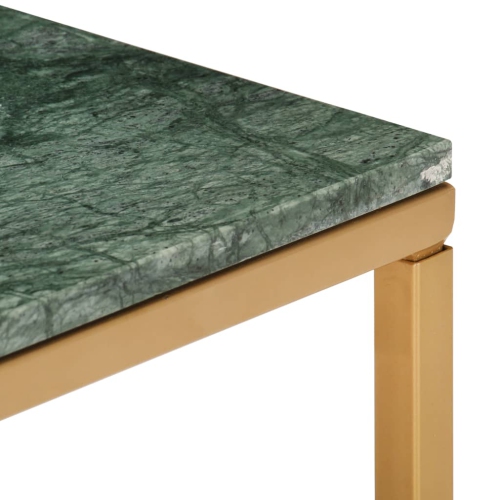 vidaXL Coffee Table Green 15.7"x15.7"x13.8" Real Stone with Marble Texture