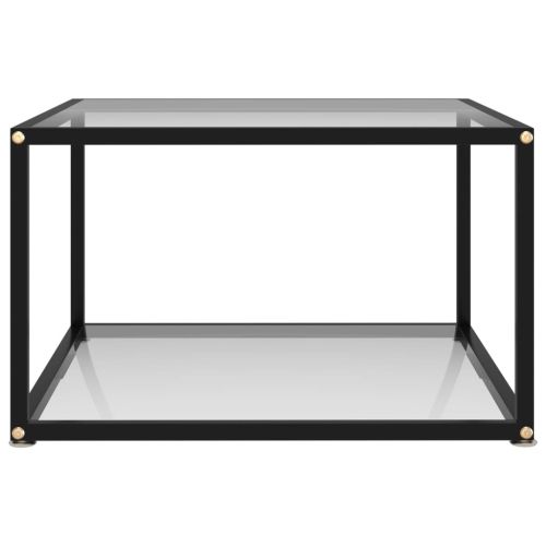 vidaXL Coffee Table Transparent 23.6"x23.6"x13.8" Tempered Glass