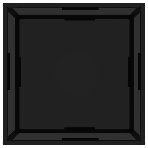 vidaXL Coffee Table Black 23.6"x23.6"x13.8" Tempered Glass