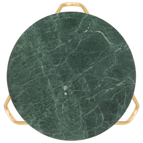 vidaXL Coffee Table Green 25.6"x25.6"x16.5" Real Stone with Marble Texture