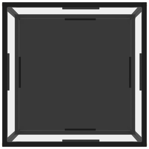 vidaXL Coffee Table Transparent and Black 23.6"x23.6"x13.8" Tempered Glass