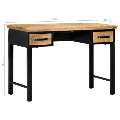 vidaXL Writing Table 43.3"x19.6"x29.9" Solid Mango Wood