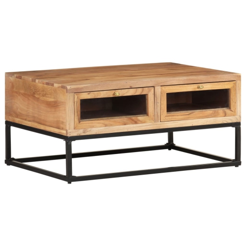 VIDAXL  Coffee Table 35.4"x23.6"x15.7" Solid Acacia Wood