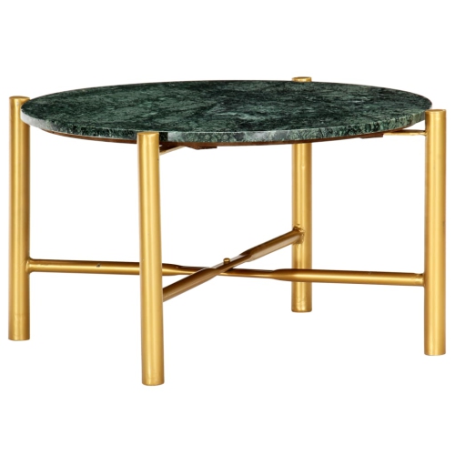 vidaXL Coffee Table Green 23.6"x23.6"x13.8" Real Stone with Marble Texture