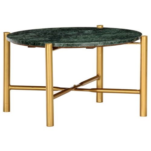 vidaXL Coffee Table Green 23.6"x23.6"x13.8" Real Stone with Marble Texture