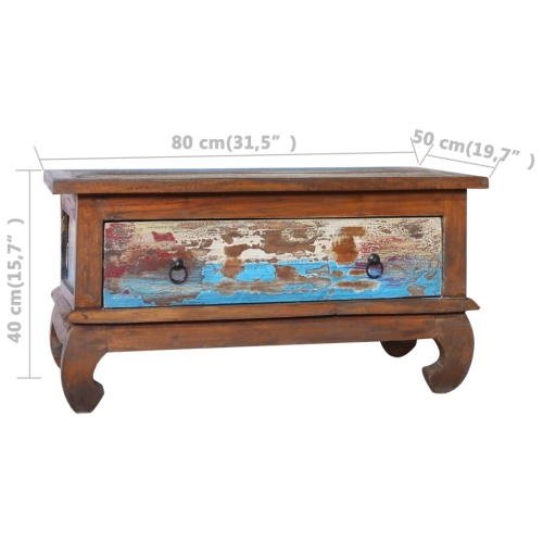 vidaXL Coffee Table 31.5"x19.7"x15.7" Reclaimed Teak Wood