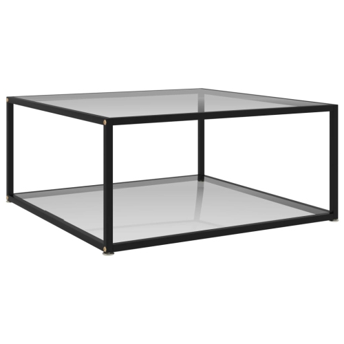 VIDAXL  Teacoffee Table Transparent 31.5"x31.5"x13.8" Tempered Glass