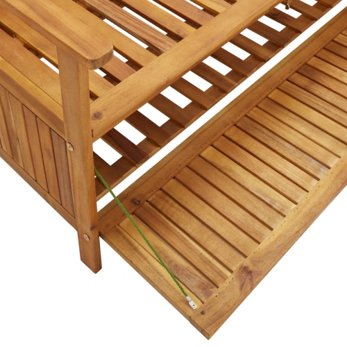 vidaXL Patio Storage Bench 47.2" Solid Acacia Wood