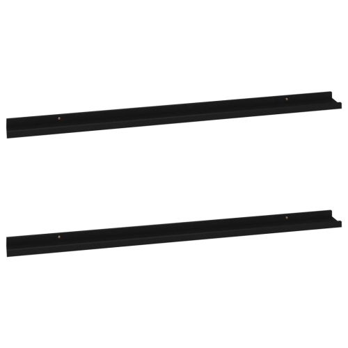 vidaXL Wall Shelves 2 pcs Black 45.3"x3.5"x1.2"