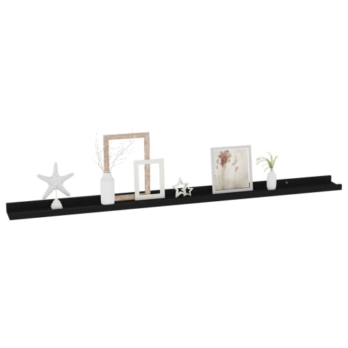 vidaXL Wall Shelves 2 pcs Black 45.3"x3.5"x1.2"
