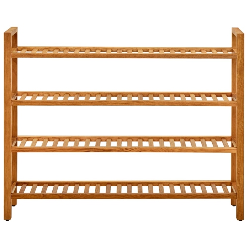 vidaXL Shoe Rack with 4 Shelves 39.3"x10.6"x31.4" Solid Oak Wood