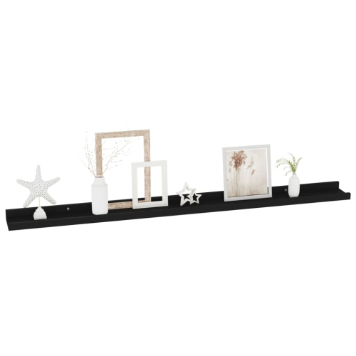 vidaXL Wall Shelves 4 pcs Black 39.4"x3.5"x1.2"