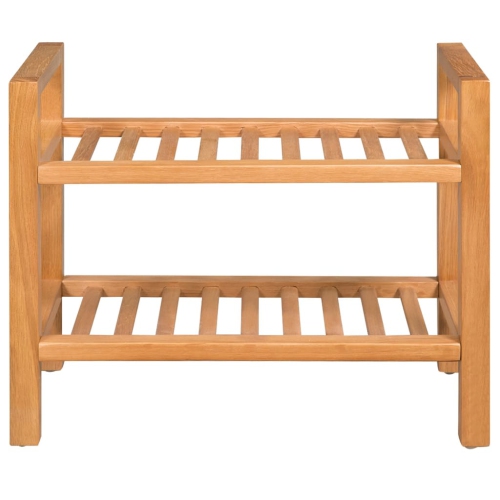 vidaXL Shoe Rack with 2 Shelves Solid Oak Wood 19.7"x10.6"x15.7"