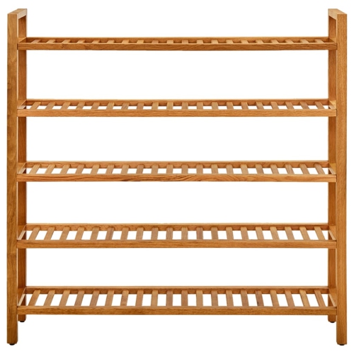 vidaXL Shoe Rack with 5 Shelves 39.3"x10.6"x39.3" Solid Oak Wood