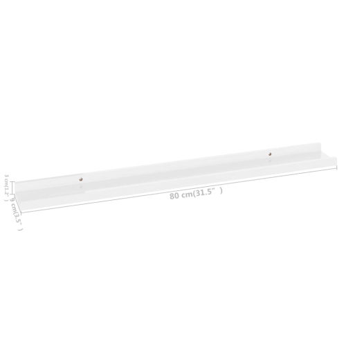 vidaXL Wall Shelves 2 pcs High Gloss White 31.5"x3.5"x1.2"