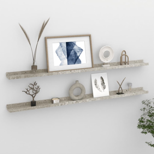 VIDAXL  Wall Shelves 2 PCs Concrete 45.3"x3.5"x1.2" In Gray