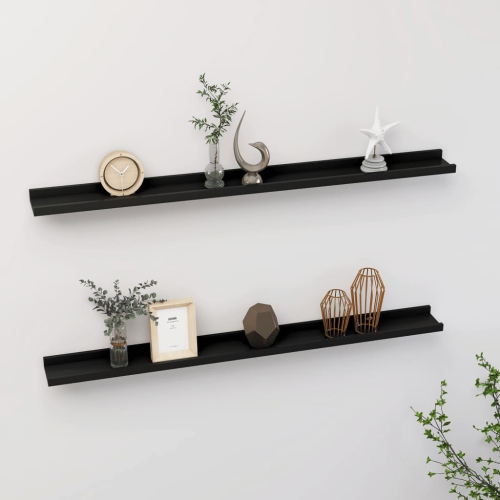 VIDAXL  Wall Shelves 2 PCs 39.4"x3.5"x1.2" In Black