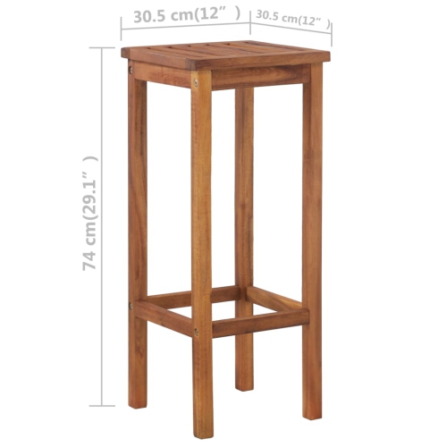 vidaXL 3 Piece Bar Table and Chair Set Solid Acacia Wood