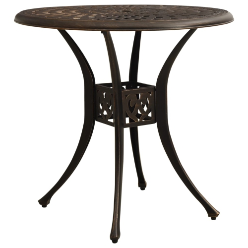 VIDAXL  Patio Table Bronze 30.7"x30.7"x28.3" Cast Aluminum