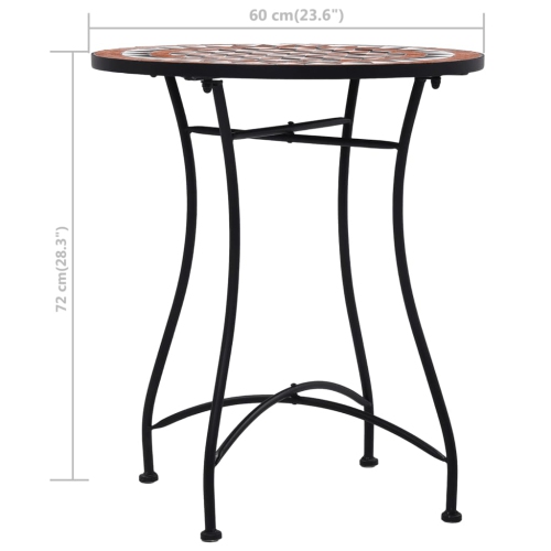 vidaXL Mosaic Bistro Table Brown 23.6" Ceramic