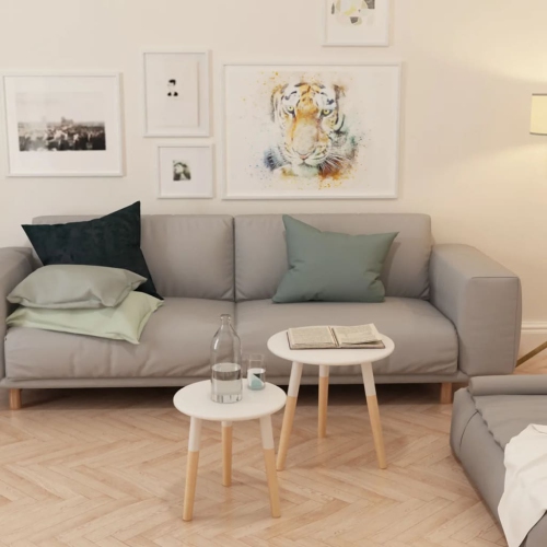 vidaXL Side Table Set 2 Pieces Solid Pinewood White