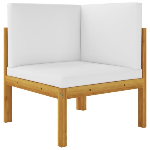 vidaXL Patio Corner Sofa with Cushions Solid Acacia Wood