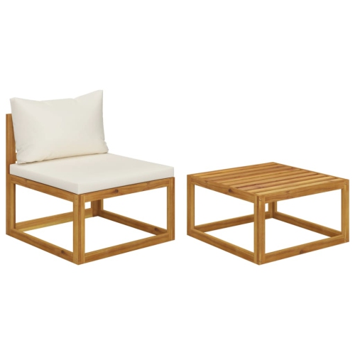 VIDAXL  2 Piece Patio Sofa Set With Cushion Solid Acacia Wood