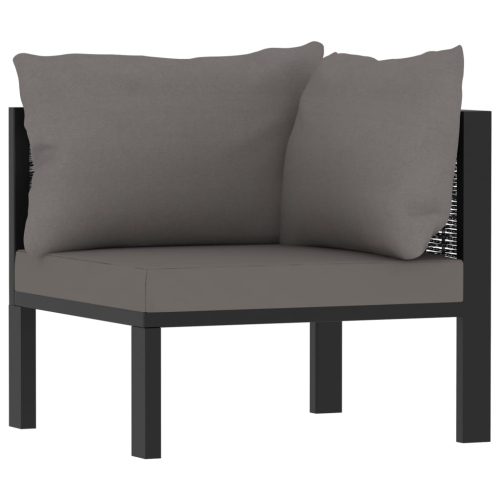 VIDAXL  Sectional Corner Sofa With Left Armrest Poly Rattan Anthracite