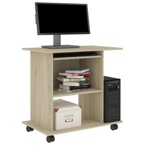 vidaXL Computer Desk Sonoma Oak 31.5"x19.7"x29.5" Chipboard